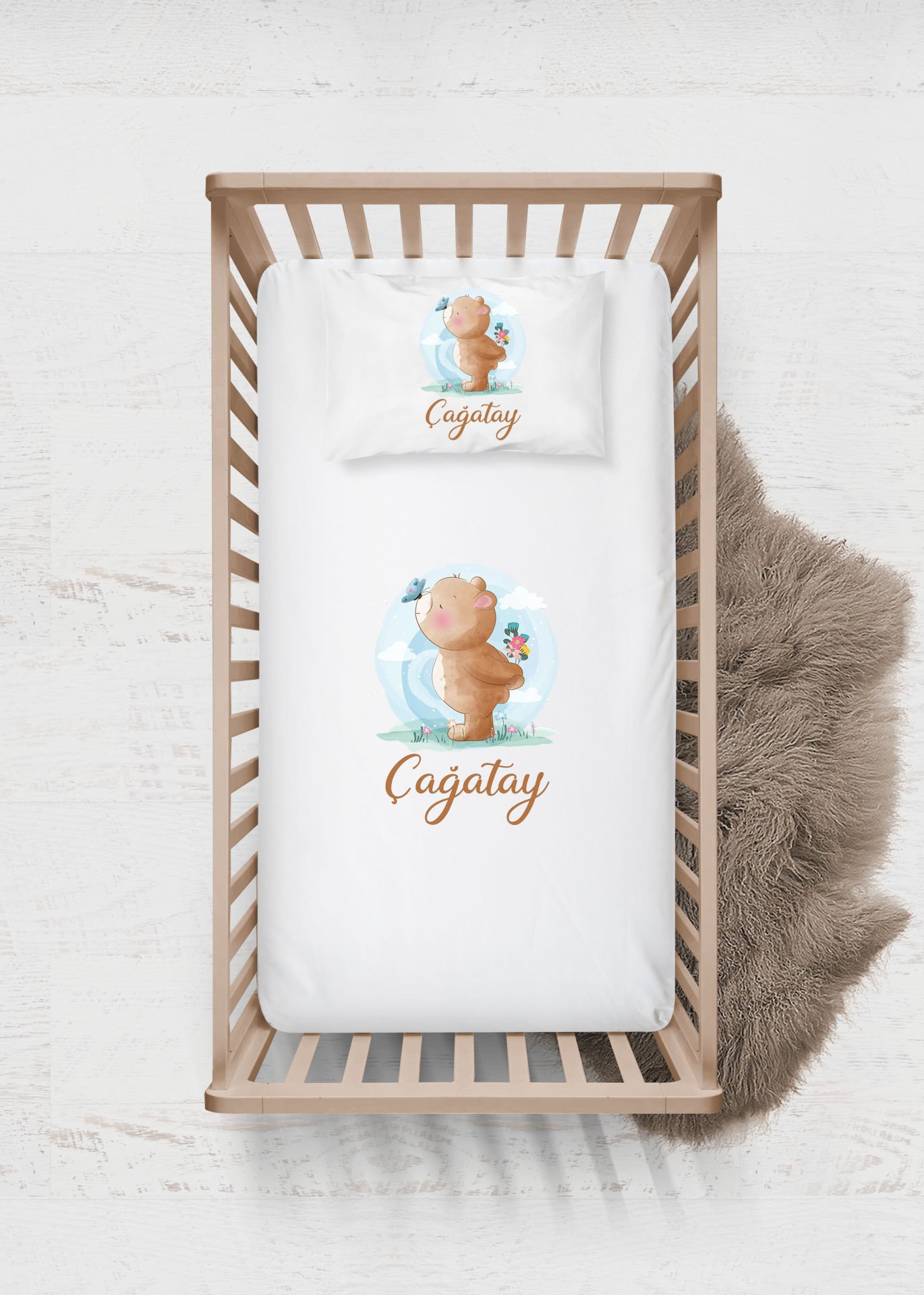 Cute Bear Desing Çarşaf Seti