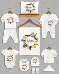 Sarı ve Koyu Gri Çelenk Tasarım 11'li Organik Hastane Çıkışı