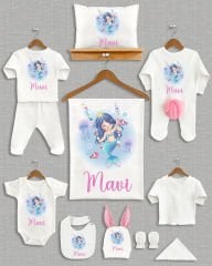 Deniz Kızı Tasarımı Ponponlu Tavşan Kulaklı 11'li Organik Hastane Çıkışı