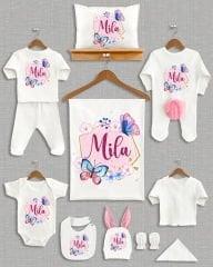 Kelebek Çelenk Tasarım Ponponlu Tavşan Kulaklı 11'li Organik Hastane Çıkışı