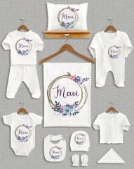 Blue Flowers 11'li Organik Hastane Çıkışı