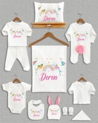 Çiçekli Tasarım Ponponlu Tavşan Kulaklı 11'li Organik Hastane Çıkışı