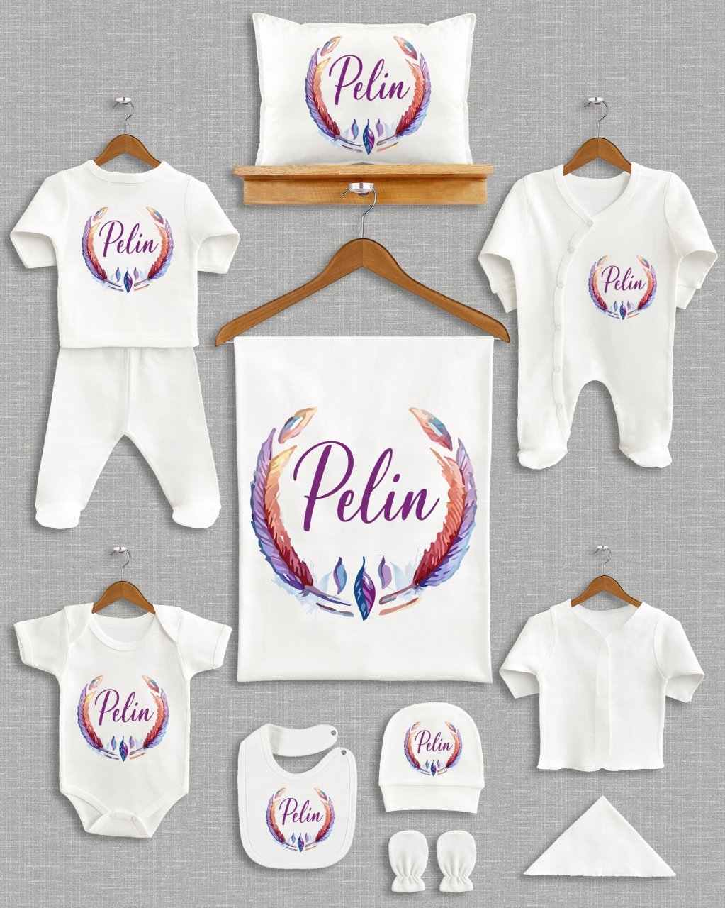 Pastel Çelenk Tasarımı 11'li Organik Hastane Çıkışı