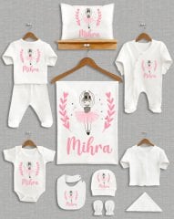 Balerin Kız Tasarımlı 11'li Organik Hastane Çıkışı