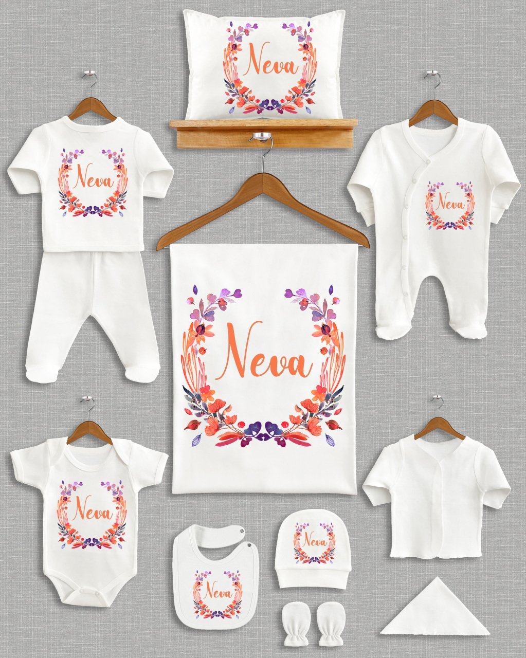 Renkli Çiçek Tasarımı 11'li Organik Hastane Çıkışı