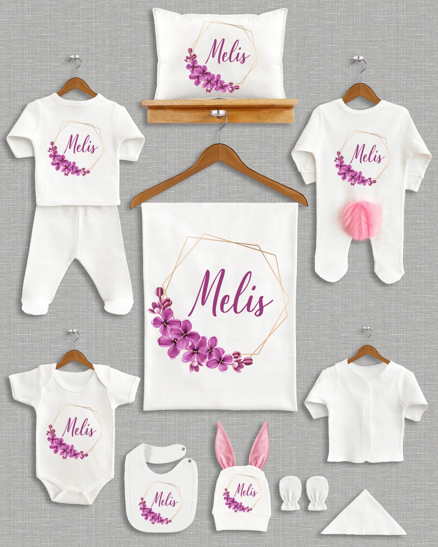 Çiçek Çelenk Tasarımı Ponponlu Tavşan Kulaklı 11'li Organik Hastane Çıkışı