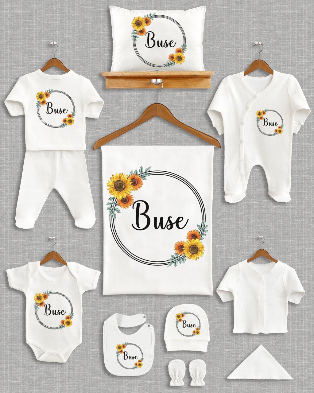 Sarı Çiçek Tasarımı 11'li Organik Hastane Çıkışı