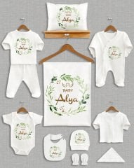 Yeşil Yaprak Çelenk Tasarımı 11'li Organik Hastane Çıkışı