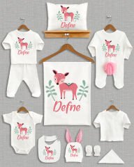 Sevimli Ceylan Tasarımı Ponponlu Tavşan Kulaklı 11'li Organik Hastane Çıkışı