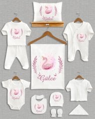 Soft Pembe Kuğu Tasarımı 11'li Organik Hastane Çıkışı