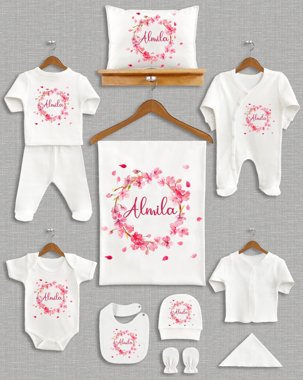 Kiraz Çiçeği Tasarımı 11'li Organik Hastane Çıkışı