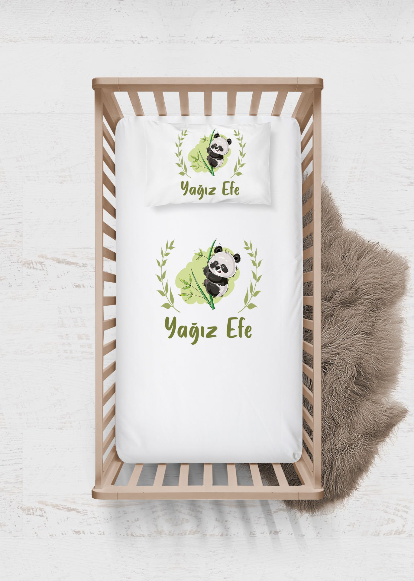 Sevimli Panda Tasarımı Çarşaf Seti
