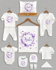 Mor  Çiçek Tasarımı 11'li Organik Hastane Çıkışı