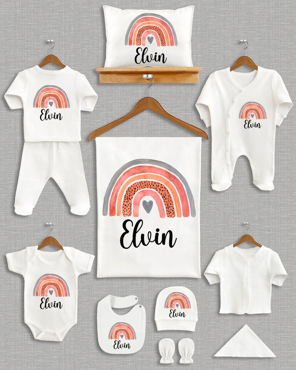 Soft Gökkuşağı Tasarımı 11'li Organik Hastane Çıkışı