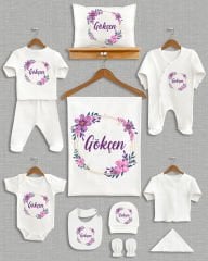 Renkli Çiçekli Tasarım 11'li Organik  Hastane Çıkışı