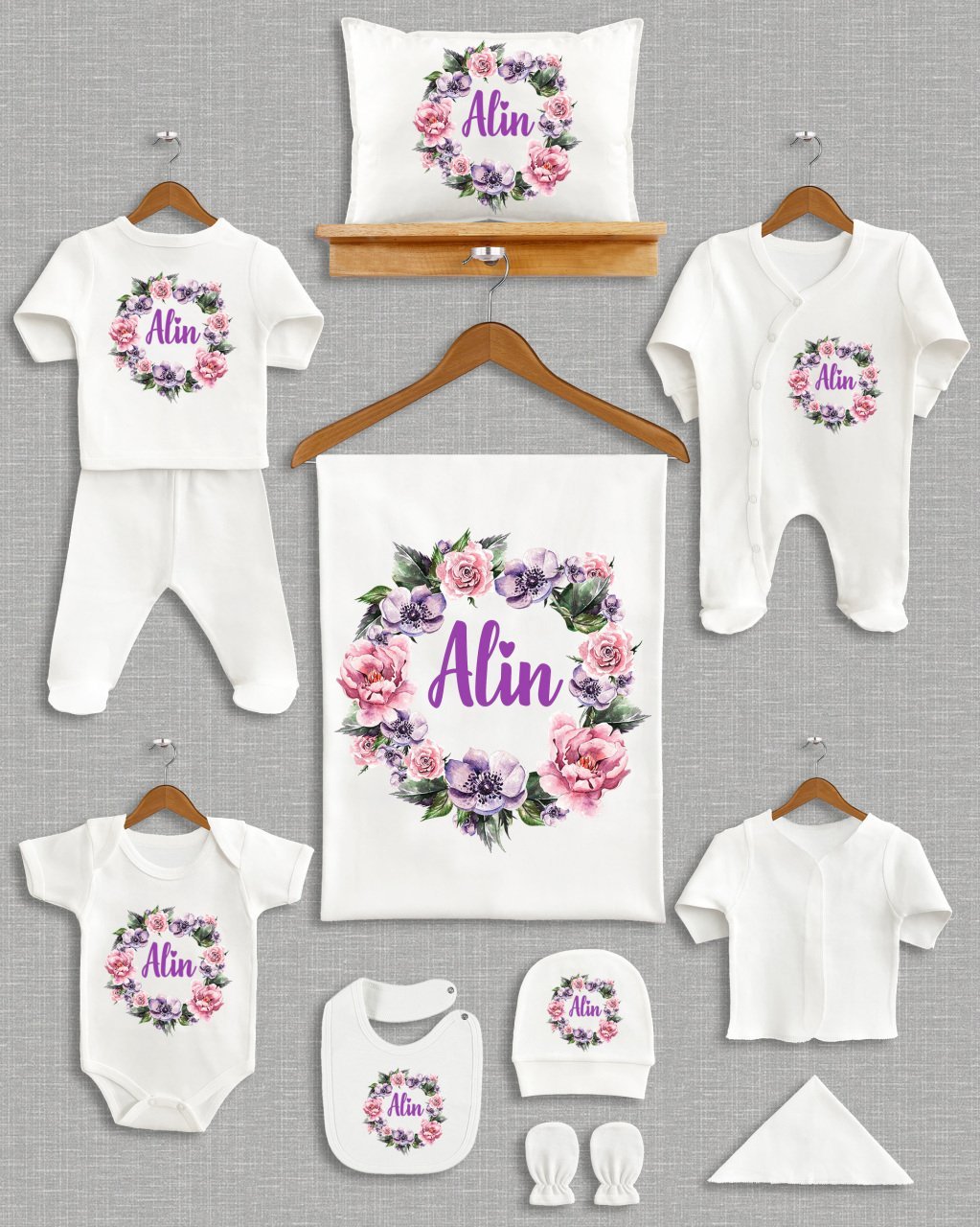 Renkli Çiçek Tasarımı 11'li Organik Hastane Çıkışı