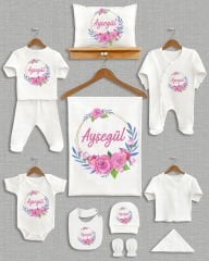 Renkli Çiçekli Tasarım 11'li Organik  Hastane Çıkışı