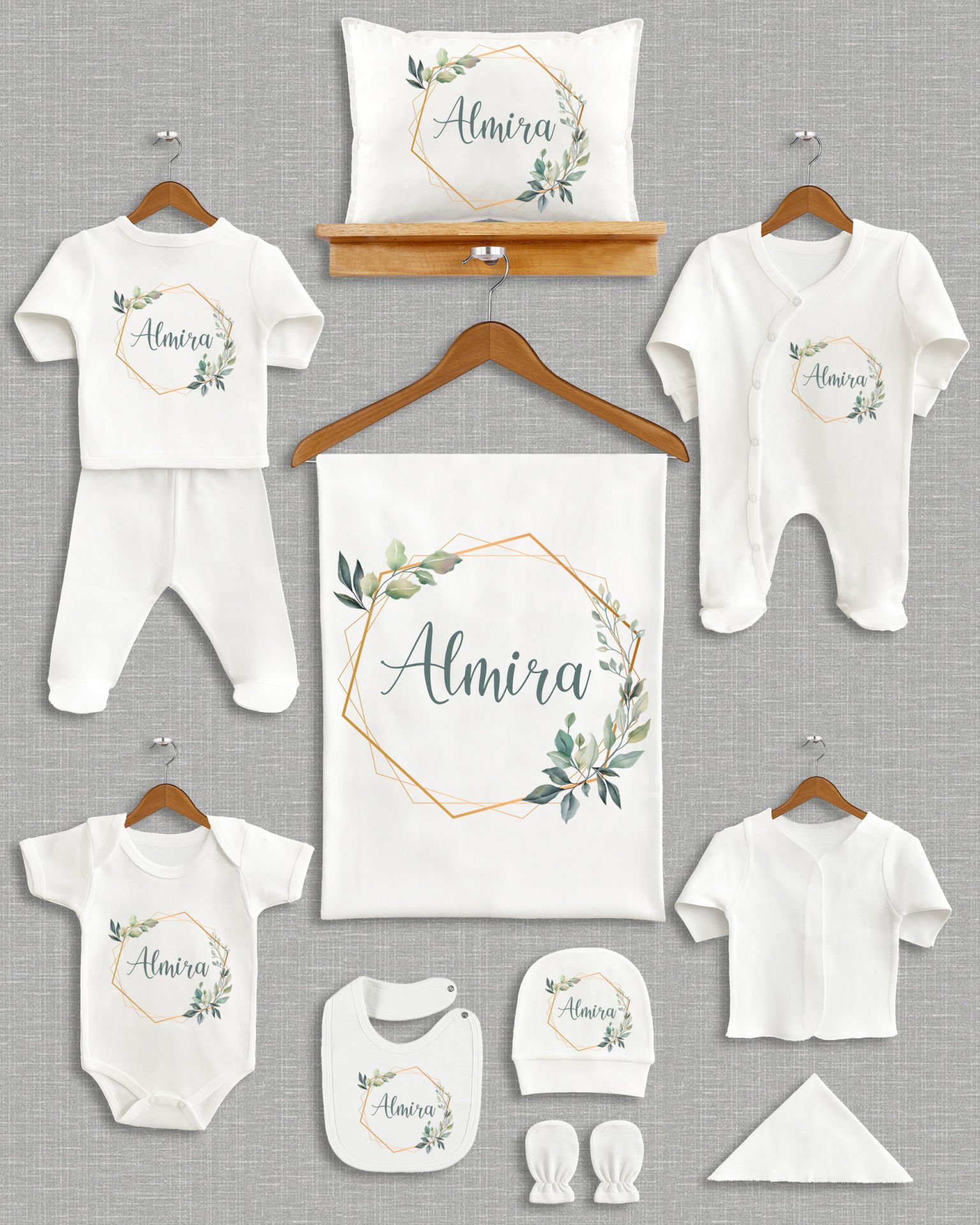 Yapraklı Çelenk Tasarımı 11'li Organik  Hastane Çıkışı