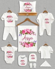 Renkli Çiçekli Tasarım 11'li Organik  Hastane Çıkışı