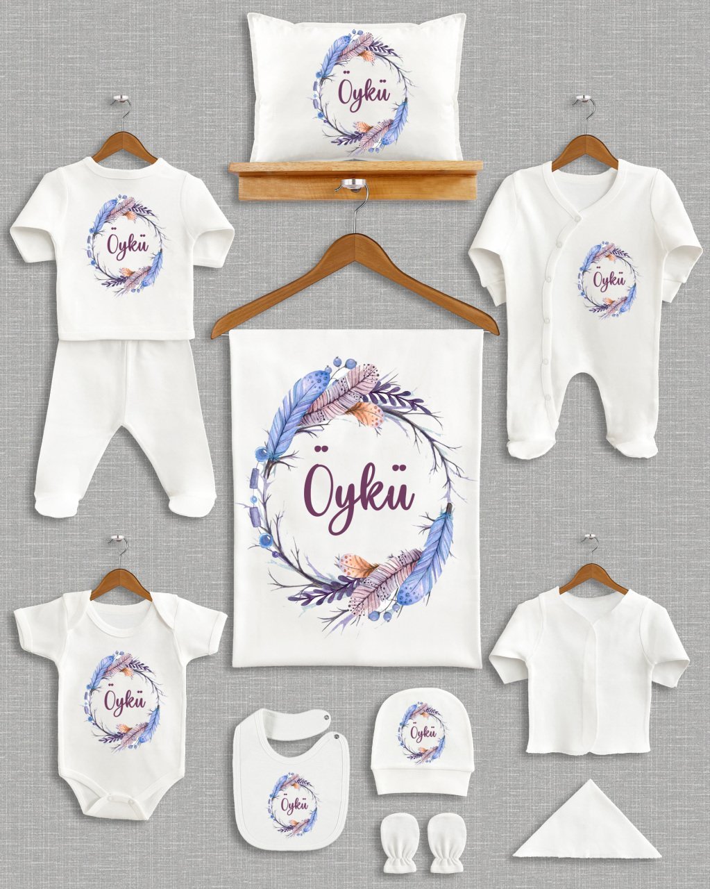 Renkli Tüy Modeli 11'li Organik Hastane Çıkışı