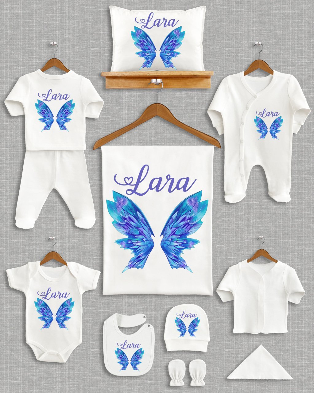 Mavi Kelebek Tasarım 11'li Organik Hastane Çıkışı