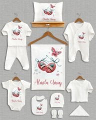 Kelebekli Bale Ayakkabısı Tasarımı 11'li Organik İsme Özel Hastane Çıkışı