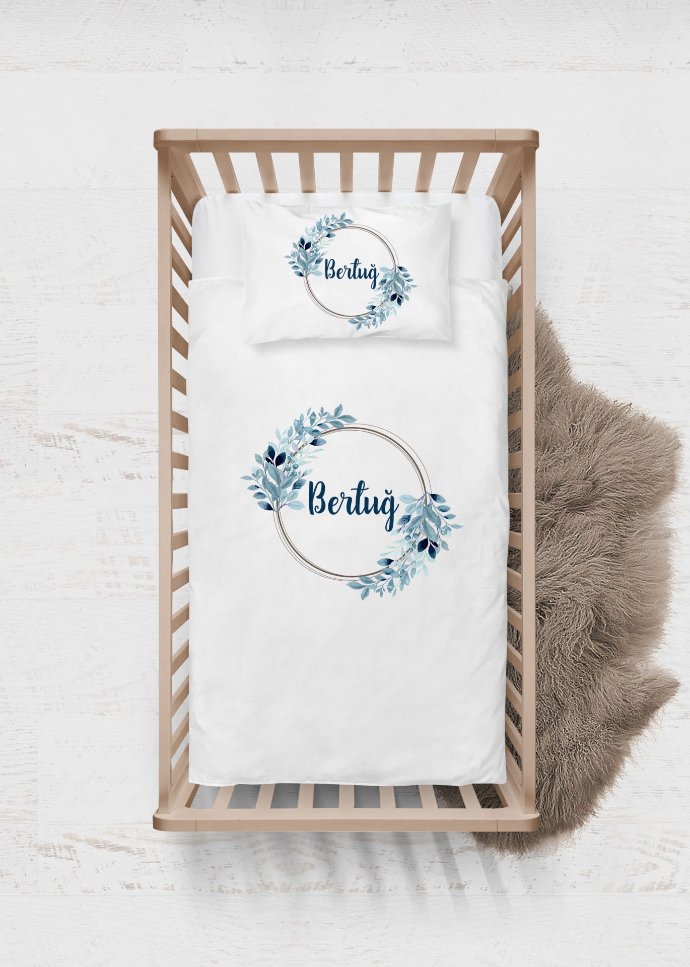 Yaprak Çelenk Tasarımı Nevresim Takımı