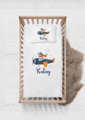 Uçakta Sevimli Ayıcık Tasarımı Nevresim Takımı