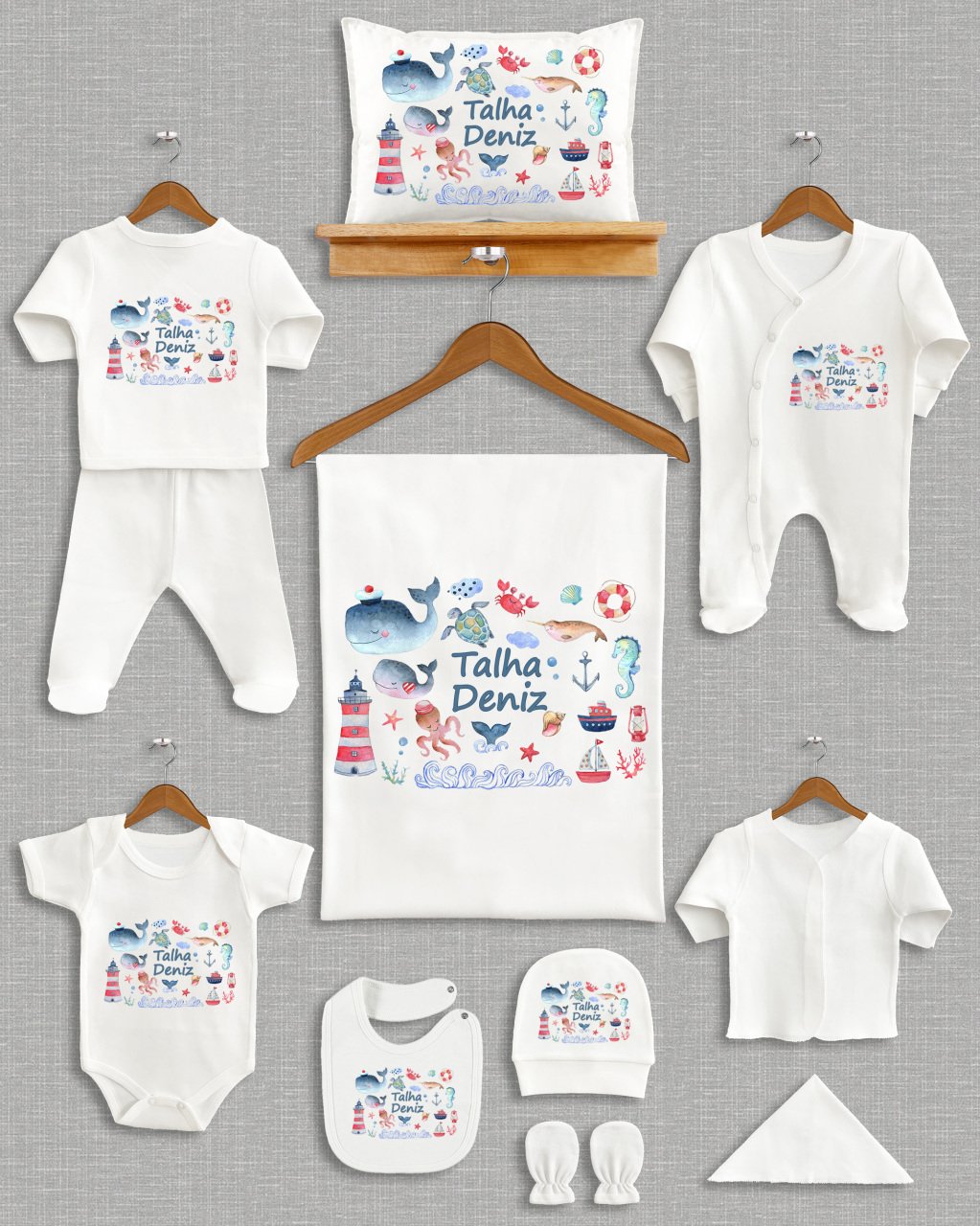 Deniz Temalı 11'li Organik Hastane Çıkışı