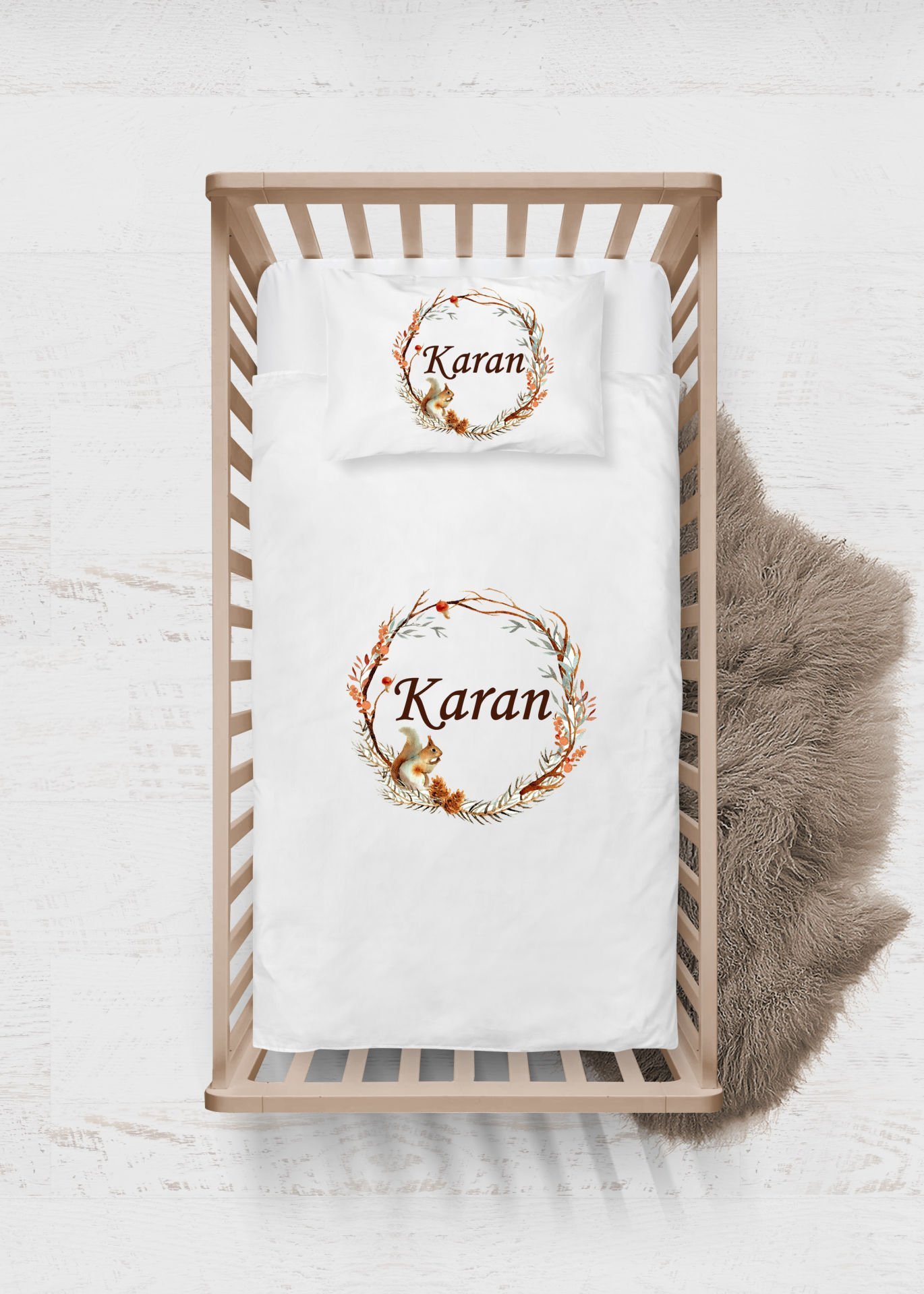 Sincaplı Çelenk Tasarımı Nevresim Takımı