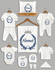 Lacivert Çelenkli Gri Taçlı Tasarım 11'li Organik Hastane Çıkışı