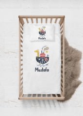 Gemide Sevimli Zürafa Tasarımı Nevresim Takımı