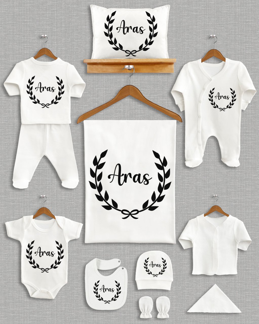 Siyah Çelenk Tasarımı 11'li Organik Hastane Çıkışı