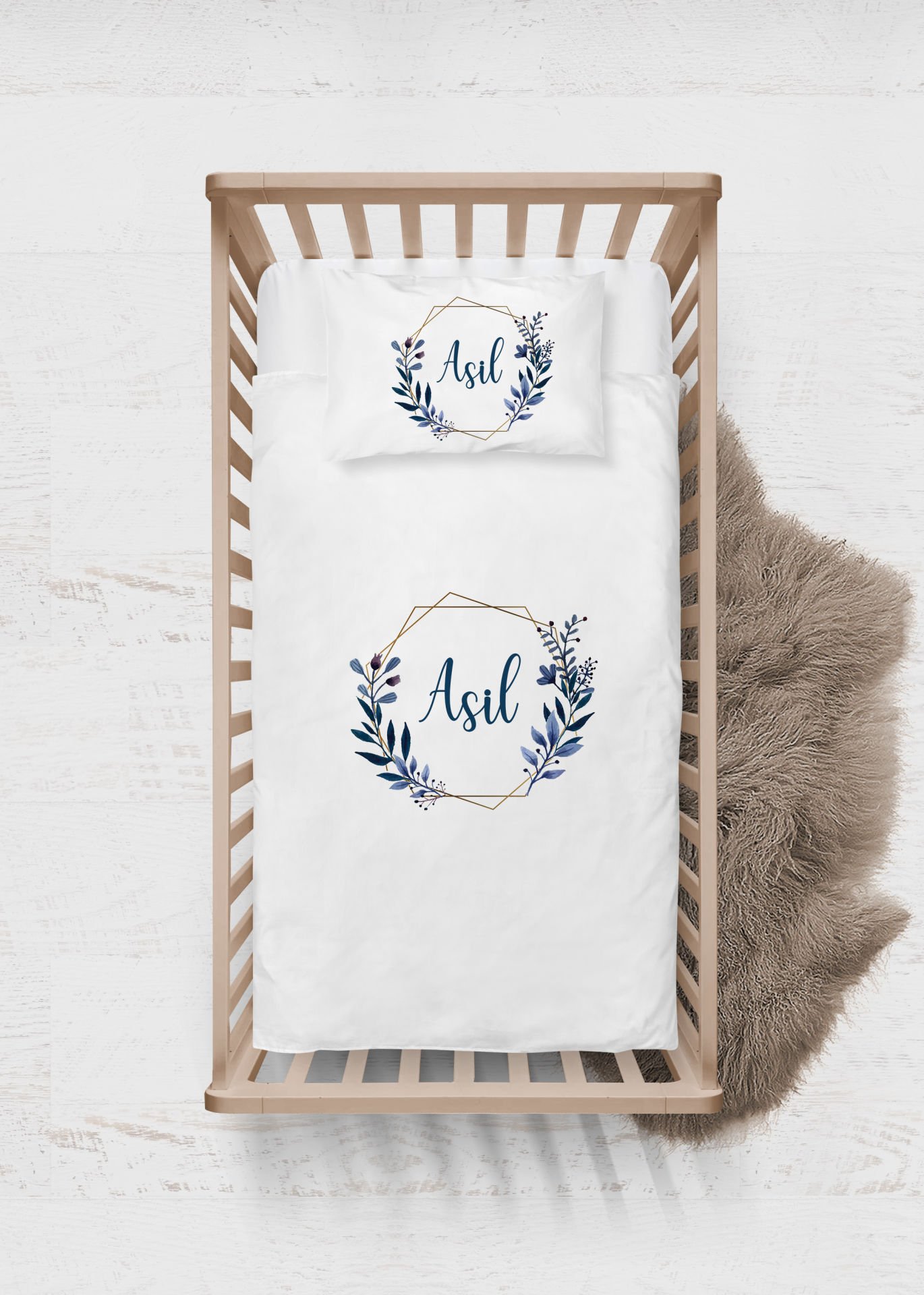 Yaprak Çelenk Tasarımı Nevresim Takımı