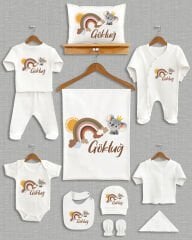 Sevimli Koalalı Gökkuşağı Tasarımı 11'li Organik İsme Özel Hastane Çıkışı