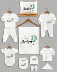 Uçan Balonlu Bulutlu Tasarım 11'li Organik Hastane Çıkışı