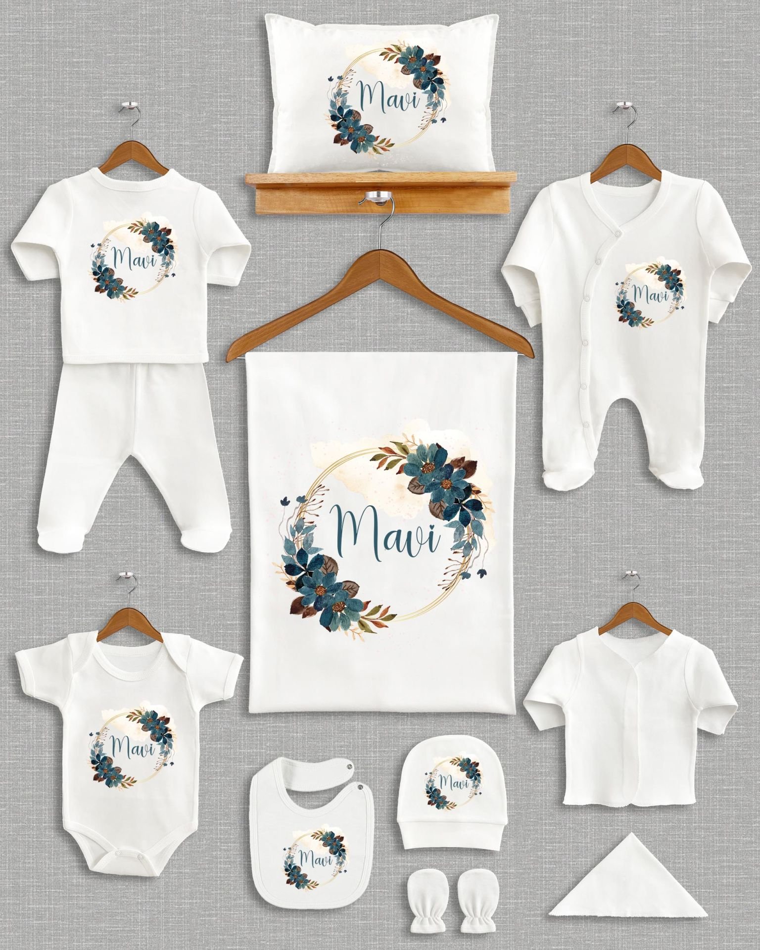 Çiçek Çelenk Tasarımı 11'li Organik İsme Özel Hastane Çıkışı