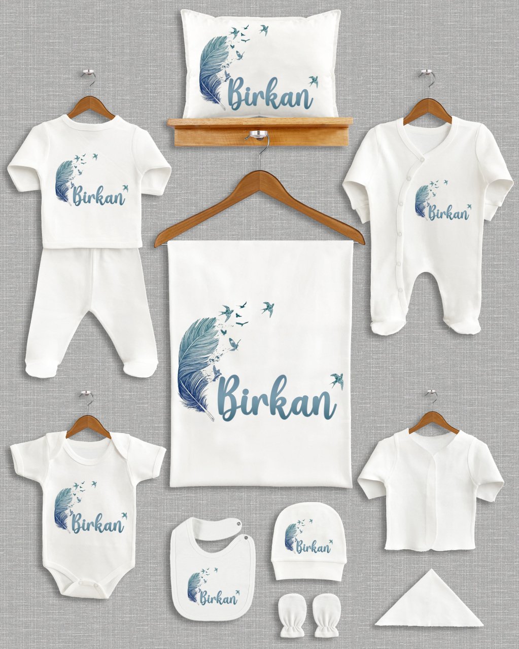 Mavi Tüy Tasarımı 11'li Organik Hastane Çıkışı