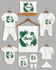 Koyu Yeşil Yapraklı Tasarım 11'li Organik Hastane Çıkışı