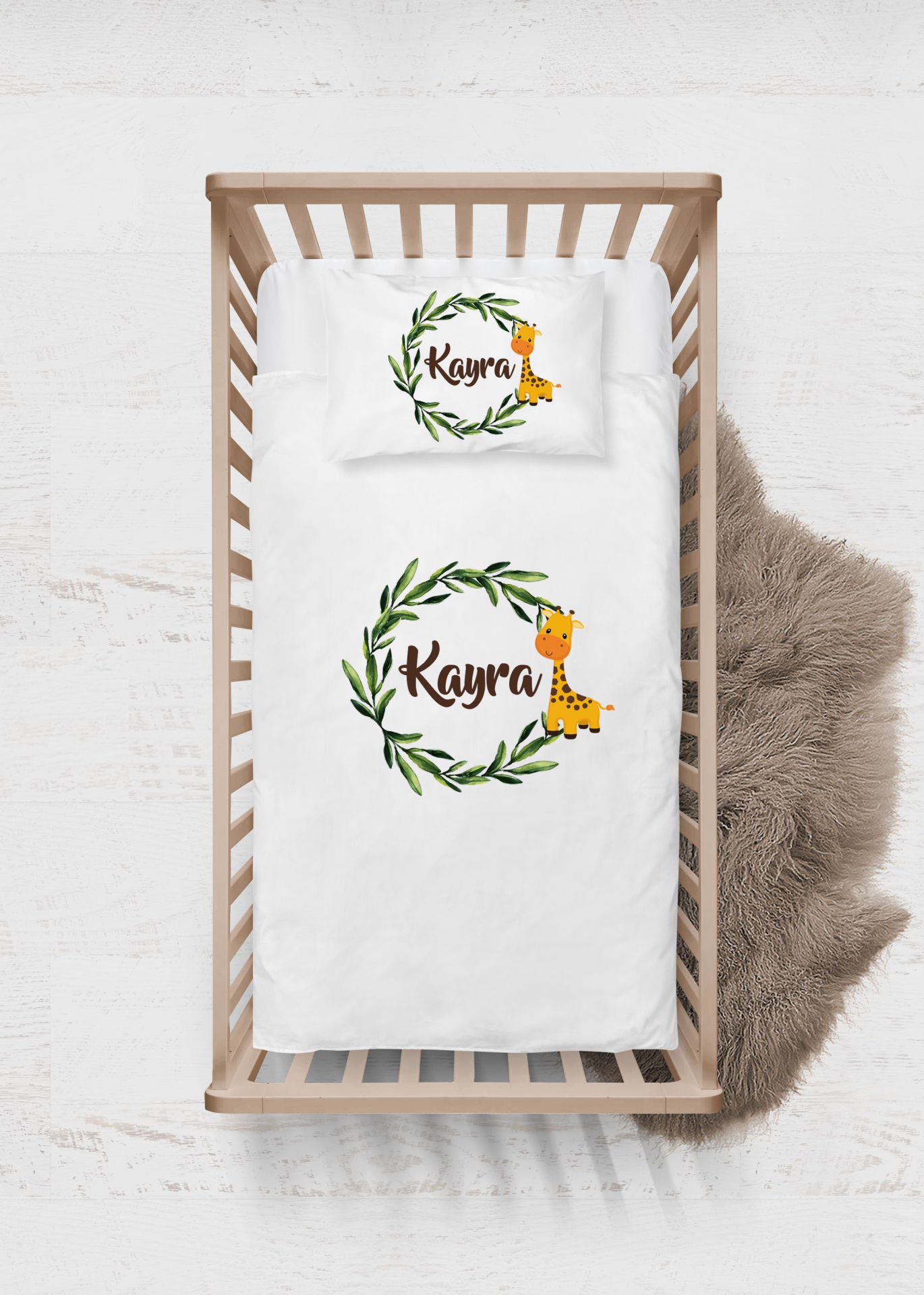 Sevimli Zürafa Tasarımı Nevresim Takımı