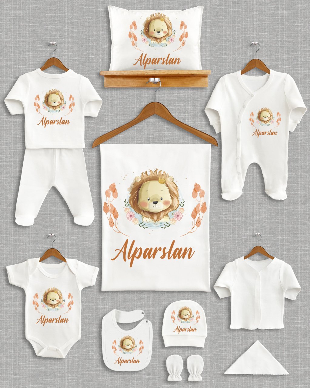 Sevimli Aslan Tasarımı 11'li Organik  Hastane Çıkışı