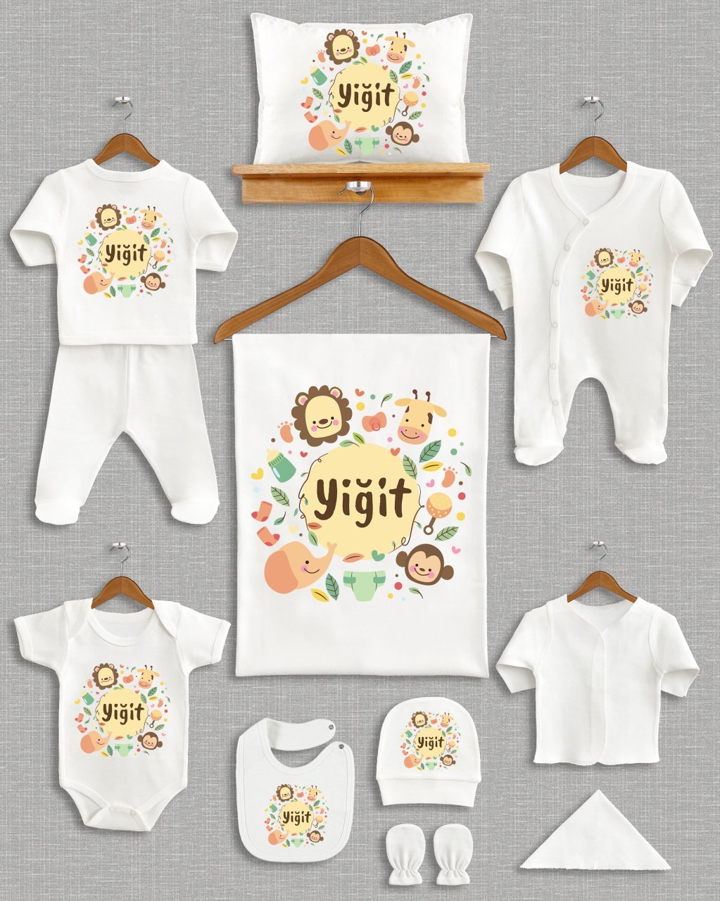 Animal Tasarımlı 11'li Organik  Hastane Çıkışı