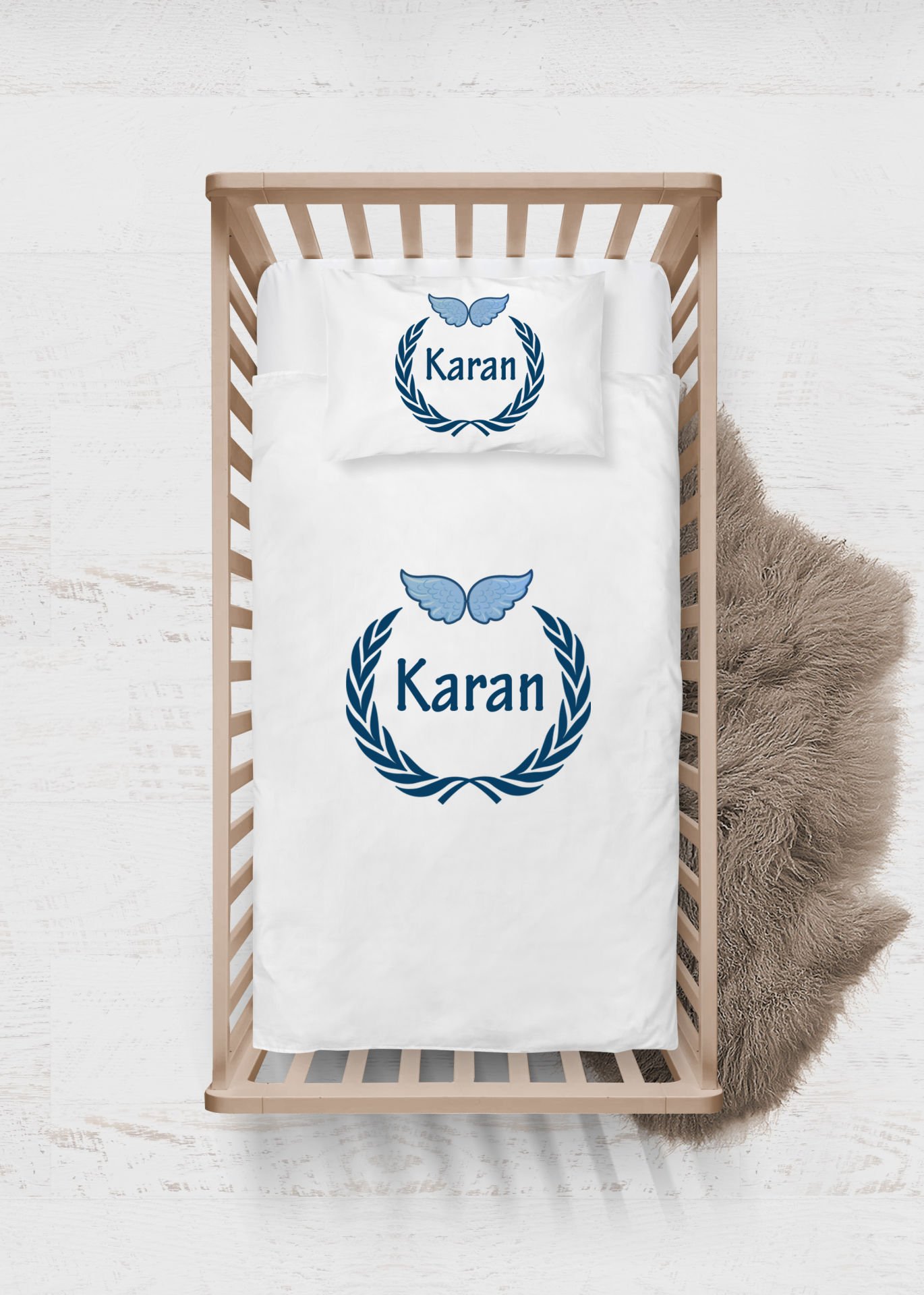 Kanatlı Çelenk Tasarımı Nevresim Takımı