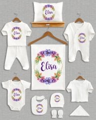 Mor Çiçekli 11'li Organik  Hastane Çıkışı