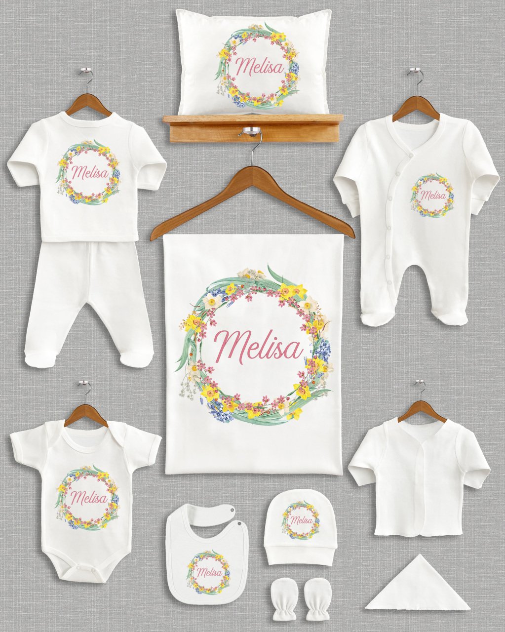 Sarı Çiçekli 11'li Organik  Hastane Çıkışı