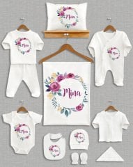 Mor Çiçekli 11'li Organik  Hastane Çıkışı