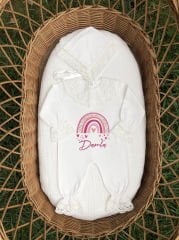 Gökkuşağı Tasarımı Dantelli Tulum Seti