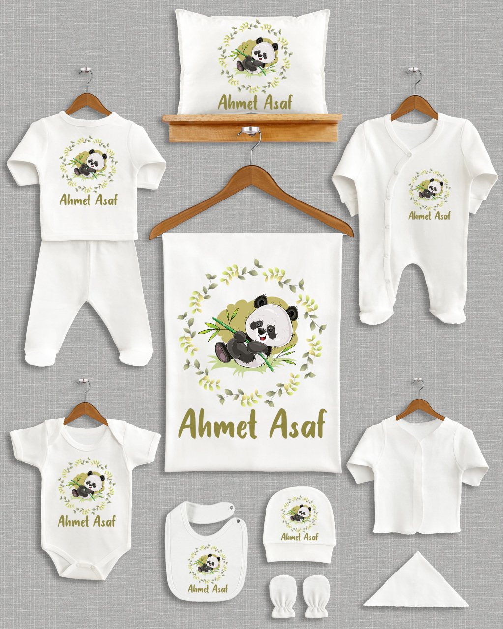 Pandalı Yeşil Yapraklı 11'li Organik  Hastane Çıkışı