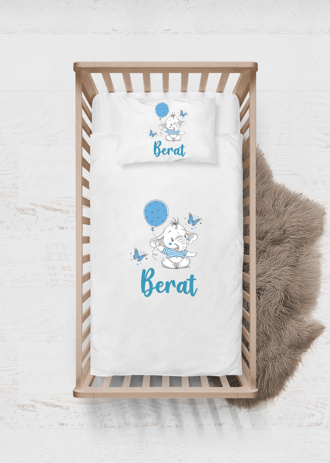 Balon Tutan Fil Tasarımı Nevresim Takımı