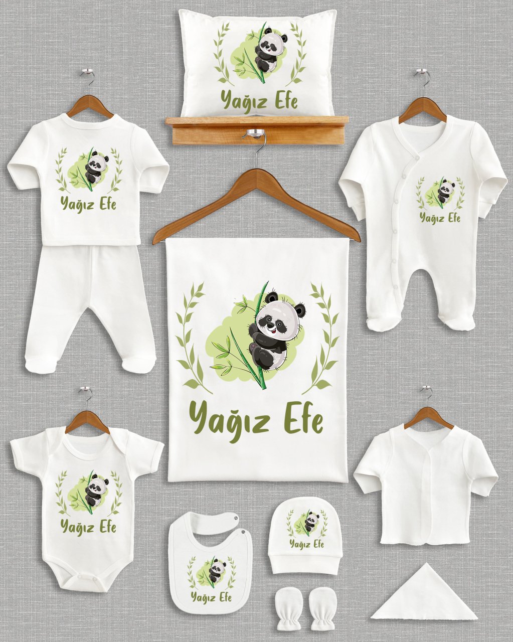 Pandalı Yeşil Yapraklı 11'li Organik  Hastane Çıkışı